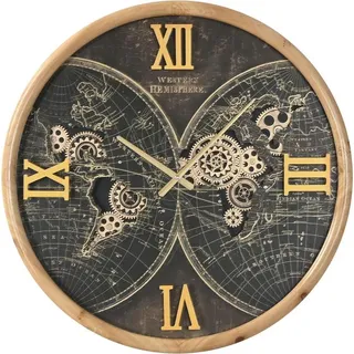 Wanduhr Home ESPRIT Schwarz Gold Kristall Eisen Vintage 62 x 8,5 x 62 cm