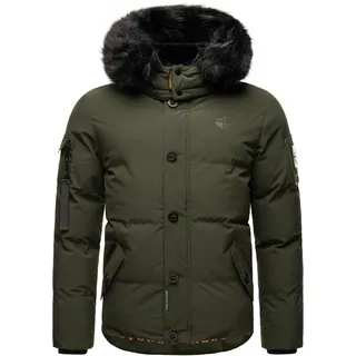 Wintermantel STONE HARBOUR "Winterjacke Halvaar", Herren, Gr. XL, grün (olive mit schwarzem fell), Obermaterial: 100% Polyester PES.  Obermaterial: Futter: 100% Polyester PES. 100% Polyester PES., Mäntel Wintermantel