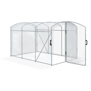 Outsunny Foliengewächshaus, Tunnel-Gewächshaus mit 1 Tür, für Garten, Balkon, PE, Transparent , Kunststoff , 200x195x300 cm , Gartenzubehör, Gartenhäuser & Gewächshäuser
