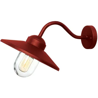 Licht-Erlebnisse KARISE Außenwandleuchte Edelstahl Glas E27 IP44 Rot