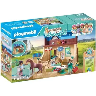 PLAYMOBIL 71352 Tierarzt- und Therapiezentrum Pferde am Wasserfall Für Kinder ab 5 Jahren