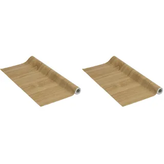 Venilia Klebefolie | Eiche hell Holzoptik Braun | 45 cm x 3 m, Stärke 95μ | Selbstklebende Möbel-Folie, Dekofolie, Tapete, Küchenfolie | PVC ohne Phthalate | Made in EU (Packung mit 2)