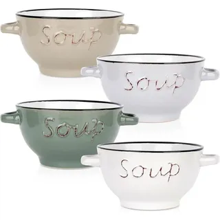 Keramik-Bouillonschüssel 600 ml 4-tlg.