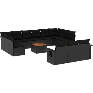 VidaXL 3224802, Schwarz, Rattan, Stahl, Akazienholz, 110 kg, Erwachsene & Kinder, 550 mm, 550 mm - Schwarz