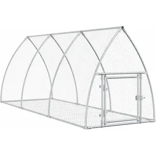 Kaninchenkäfig Silbern 300x105x120 cm Verzinkter Stahl - Silber