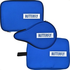 Butterfly Tischtennis Schlägerhülle Logo Case | Tischtennis-Hülle + Bruchschutz für bis zu 2 Schläger | rechteckiges Design (Royal Blau)