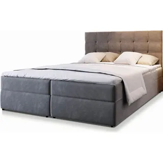 masseno Boxbett mit Bettkasten - grau , Maße cm B: 160 H: 98