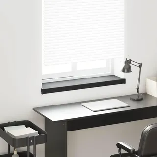 Fensterbank Schwarz mit Holzmaserung 60 x 25 x 4,5 cm PVC - Schwarz