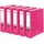 Original Falken 5er Pack PP-Color Kunststoff-Ordner. Made in Germany. 8 cm breit DIN A4 Pastell-Farbe pink Vegan Ringordner Aktenordner Briefordner Büroordner Plastikordner Schlitzordner