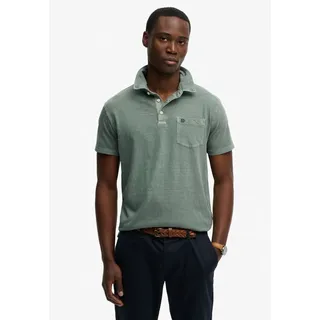 Superdry Poloshirt "CLASSIC COTTON LINEN POLO" aus tollem Baumwoll-Leinen-Mischgewebe, olive branch grün