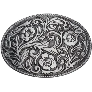 GORGECRAFT Gürtelschnalle Mit Blumenmuster Im Western Vintage Stil Oval Graviert Im Bohème Stil Aus Metalllegierung Mit Floralem Muster Ideal Dekorative Schnalle Mit Druckknopf