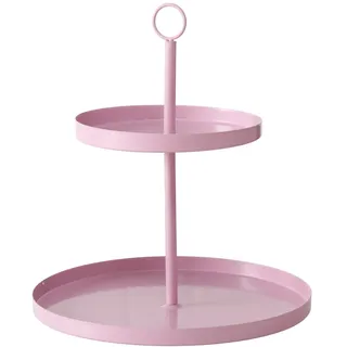 BOLTZE Etagere Samina (Farbe Hellrosa, aus Metall, 2-stöckig, Höhe 34 cm, Ø 30 cm, Deko, Minimalistisches Design, Etagenständer für Obst, Desserts, Snacks, Servierplatte) 2061233