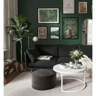 Runder Tisch CIRI mit Hocker Weiß Schwarz Hochglanz - Weiß