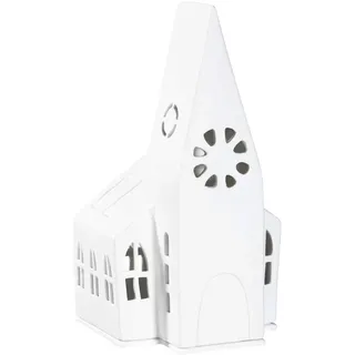 räder Teelichthalter Mini Lichthaus Gästehaus Porzellan Weiß