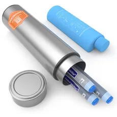 DISONCARE 60H Insulin Pen Kühltasche, 2-8 Grad HarterKühler Beobachtbare Temperatur | Tragbaren Medikamente Kühlbox Reise TSA Zugelassen | Diabetiker Tasche mit 2 Kühlakkus