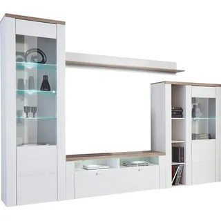 OTTO home Wohnwand 4-tlg. (sibiu weiß/eichefarben sägerau dunkel), (208795)