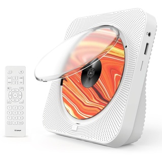 Liphier Tragbarer Bluetooth-Musik-CD-Player – Desktop-Multifunktionaler Kpop-CD-Player mit HiFi-Sound-Lautsprechern, konfigurieren Sie LED-Bildschirm, Staubschutz, Fernbedienung