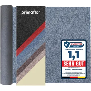 Primaflor Schmutzfangläufer Picollo | 100 x 150 cm | Grau-Blau | Meterware | Robuste Sauberlaufmatte aus 100 % Polypropylen mit Gelrücken, 8 mm hoch, zuschneidbar und bis 30 m Länge erhältlich