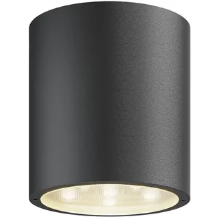 Lucande LED Deckenleuchten Meret (spritzwassergeschützt (Modern) in Schwarz aus Aluminium (1 flammig,) - Außenleuchte für Garten Terasse Balkon & Haus Deckenleuchte