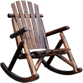 MU Retro Holz Porch Möbel Schaukelstuhl, Indoor Outdoor Garden Rasen Patio Deck Rocker Für Erwachsene, Frauen, Männer Amp; Senioren Geschenke, Last 330Lbs,Stil-2