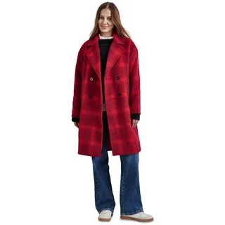 STREET ONE Damen A101179 Langer Karierter Mantel, Autumn red, 46