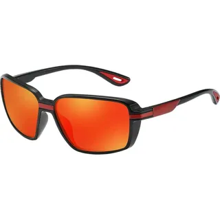 Nerd-Brille – Orange Spiegelgläser – Stilvoller Schutz vor Sonne – Uni-Design – Höchste Qualität
