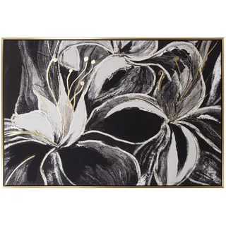 DRW Leinwandbild, rechteckig, mit Blumen, mehrfarbig, 80 x 4 x 120 cm