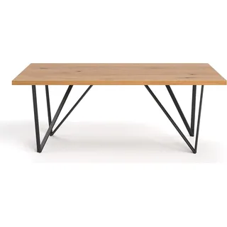 Ravel-Designertisch, 140x100 cm, Eiche, Loft-Stil - Braun