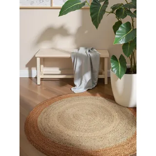 HANSE HOME Looma Juteteppich rund 200 x 200 cm Beige/Gold