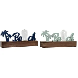 Deko-Figur DKD Home Decor Beach LED Holz MDF (2 pcs) (34 x 8 x 16 cm) - Blau