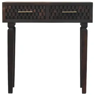 Artisan Furniture Konsolentisch Rich-Velvet-Mocha-Finish, 2 Schubladen, Dunkelbraun , Holz , Echtholz,Mangoholz , 35x82x80 cm , FSC 100% , Wohnzimmer, Wohnzimmertische, Konsolentische