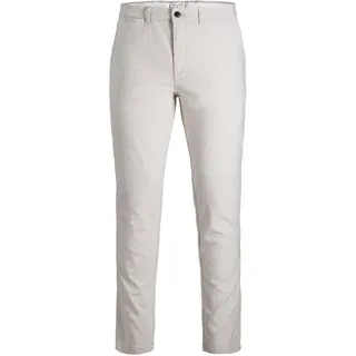 JACK & JONES Herren Jpstmarco Jjdave Linen Fr Leinenhose, White Pepper, 27W / 32L