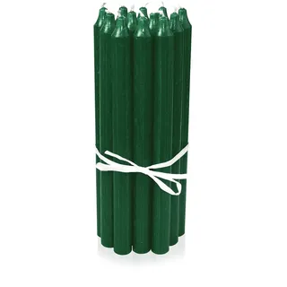 LUMELY dänische Premium Stabkerzen Grün, 12er Pack, Höhe 29cm, Ø 2,2cm, Brenndauer ca. 14 Stunden, zylindrische Leuchterkerzen, Deko Kerzen Set, Kerzen Skandinavisch