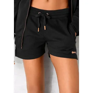 Relaxshorts BENCH. LOUNGEWEAR, Damen, Gr. 52/54, N-Gr, schwarz, Sweatware, Obermaterial: 60% Baumwolle, 40% Polyester, unifarben, Basic, Basic kurz, Hosen Relaxshorts, Sweathose mit kurzen Seitenschlitzen und seitliche Taschen, Loungewear, Topseller