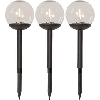 Star Trading Solarleuchte Kunststoff 25,0 cm 3er Set schwarz/weiß