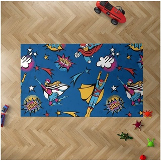 Oedim Kinderteppich Superhelden Comic für Zimmer aus PVC | 95 x 200 cm | PVC-Teppichboden | Vinylboden | Heimdekoration | Boden Sintasol | Kinderschutz |