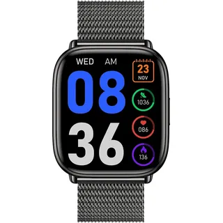 SMARTY 2.0 Digitale Damenuhr, automatisch, mit Metallarmband, SW081E, schwarz, modern, Schwarz, Modern