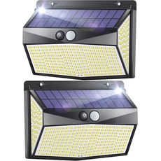 Solarlampen für Außen, 318 LED 1500 Lumen Solarlampen füR Außen mit Bewegungsmelder, 3 Modi Solarleuchten für Außen,IP65 Wasserdichte LED Solar mit Bewegungsmelder, Solarleuchte mit Bewegungsmelder