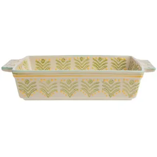 Tranquillo Kuchenform RETRO grün aus Steinzeug Backform Keramik, 21 x 10,5 x 4,5 cm