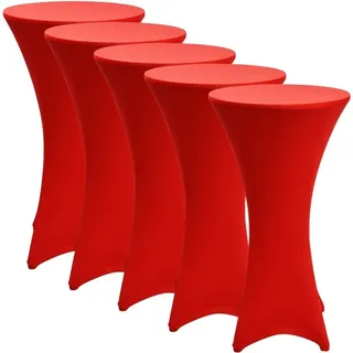 Beautissu Stella Stehtischhusse ø 70cm Rot 5tlg