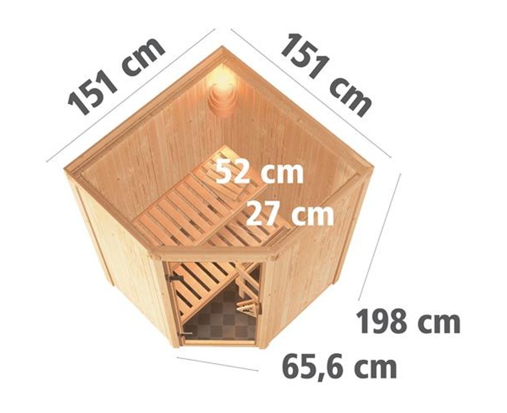 Bild von Sauna Nanja 68mm 230V Saunaofen 3,6kW intern Holztür