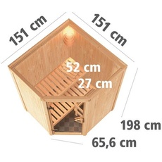 Bild von Sauna Nanja 68mm 230V Saunaofen 3,6kW intern Holztür