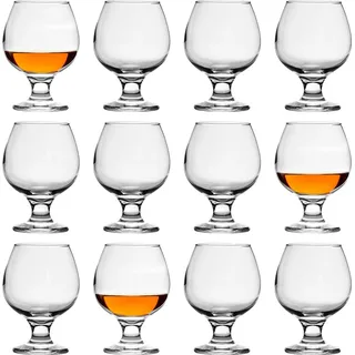 12x Misket 390ml Schwenkerbrille - Groß Cognac Wein Port Whiskey Ballon Trinkgläser Geschenkbox-Set - by LAV - Weiß