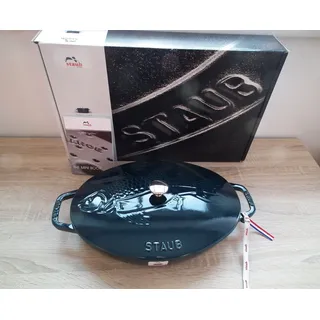 Staub Specialities Ofenform mit Deckel 33 cm oval, La-Mer, Gusseisen