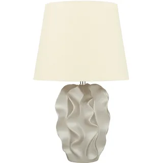 Beliani Tischlampe Gold Cremeweiß 1 St.