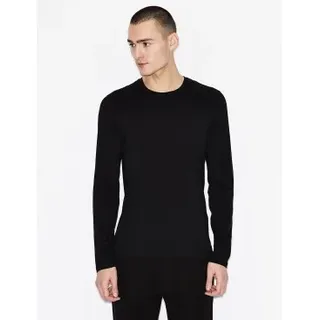 A|X Armani Exchange für Herren. 8NZM77ZJA5Z1200 Maglia-Pullover schwarz (L), Lässig, Baumwolle, Recycelte Baumwolle