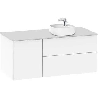 Waschbecken rechts + Unterschrank 2 Schubladen + 1 Tür Beyond Roca, 120 x 50 x 52 cm, Weiß (A851399806)