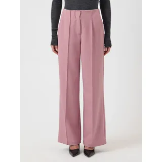 Anzughose Y.A.S "YASREEMAJ HW PANT NOOS", Damen, Gr. 34, N-Gr, lilas, Web, Obermaterial: 77% Polyester, 19% Viskose, 4% Elasthan, unifarben, regular fit lang, Hosen Anzughose, Regular Fit, Materialmix mit Stretch