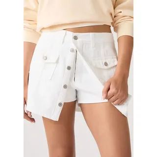 Skort LEVI'S "BUTTON FRONT SKORT", Damen, Gr. 27, tooth fairy, Web, Obermaterial: 100% Baumwolle, unifarben, regular fit ca. Mitte Oberschenkel, Röcke Skort, mit praktischen Taschen