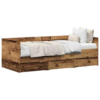 vidaXL Tagesbett mit Kopfteil Altholz 90 x 200 cm Holzwerkstoff - Braun